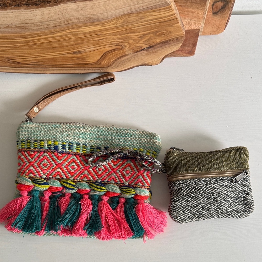 Woven Artisan Made Bohemian Colorful Clutch Set (2) - Picture 8 of 8